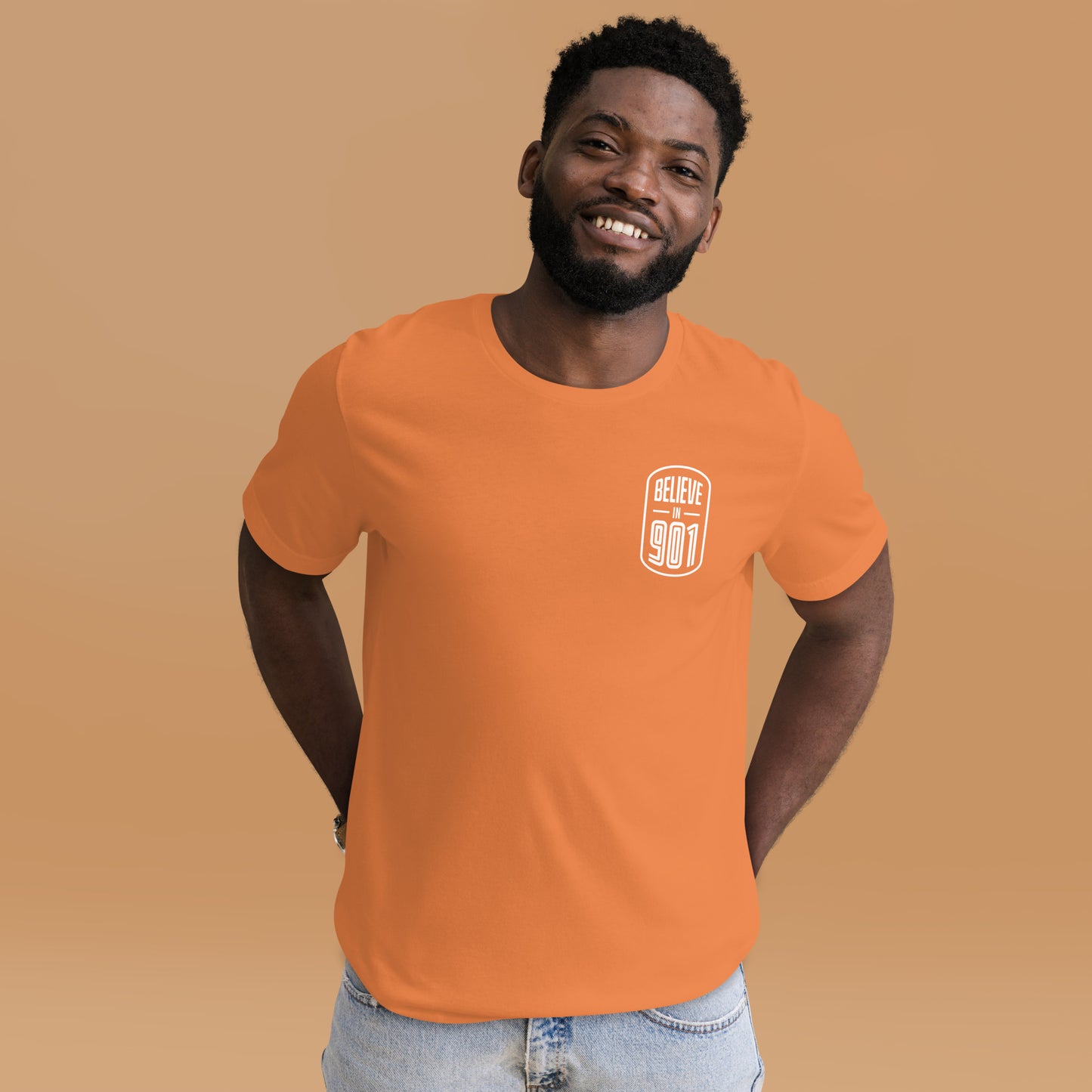 Believe in 901 T shirt (Orange and White logo)