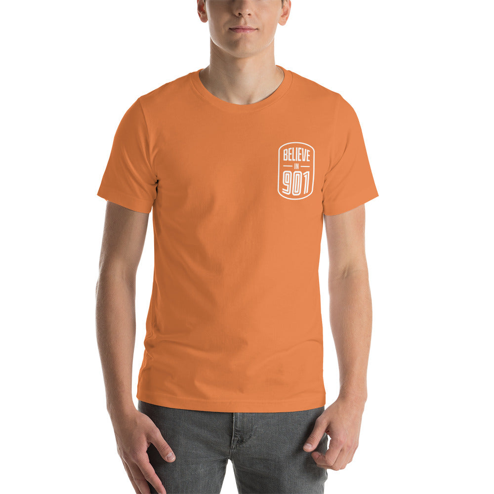 Believe in 901 T shirt (Orange and White logo)
