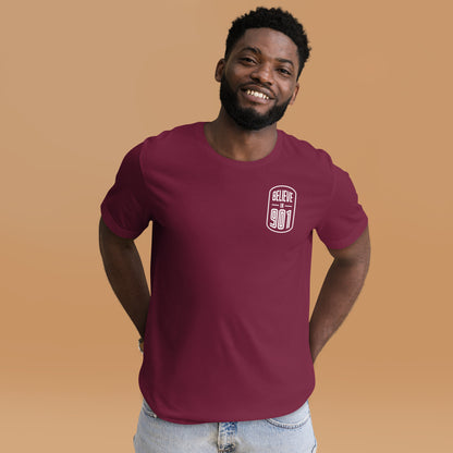 Believe in 901 T shirt (Maroon and White)