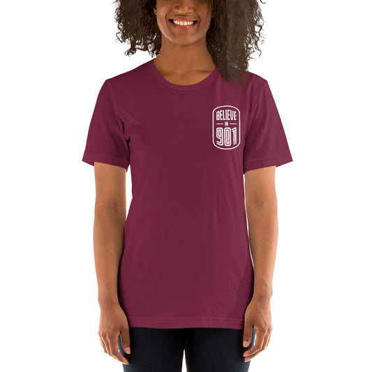 Believe in 901 T shirt (Maroon and White)