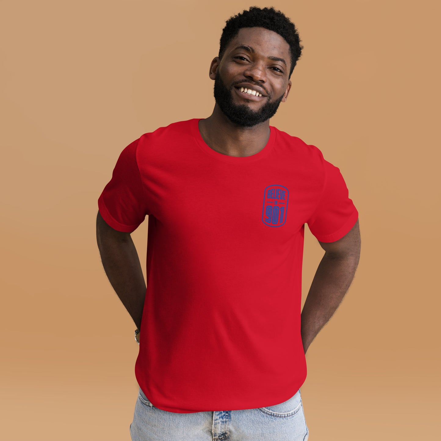 Believe in 901 T Shirt (Red and Blue)