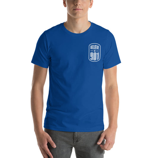 Believe In 901 T Shirt (Blue with White logo)